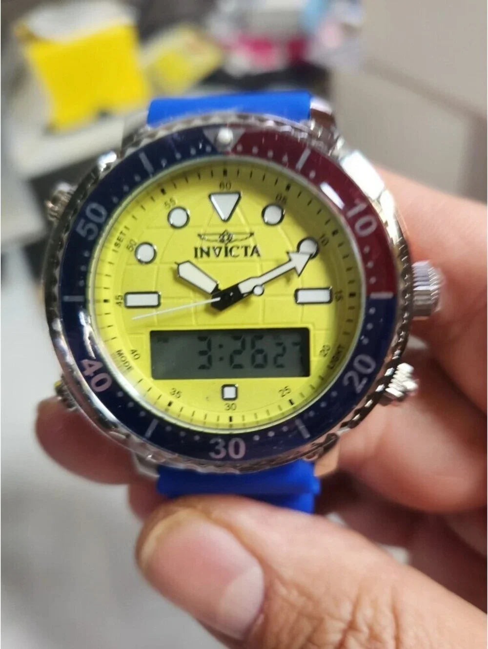 Invicta Pro Diver DigiQuartz Men's Watch - 46.5mm, Blue (49449)